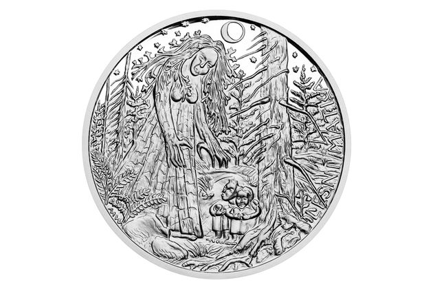 Stříbrná medaile Pověsti českých hradů - Lesní matka pod Kašperkem  proof (ČM 2024)  