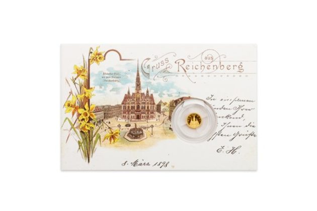 Zlatá mince Liberec - Liberecká radnice provedení proof (ČM 2018 - JT)