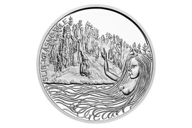 Stříbrná medaile Pověsti českých hradů - Loket a slib krásné víle proof (ČM 2025)