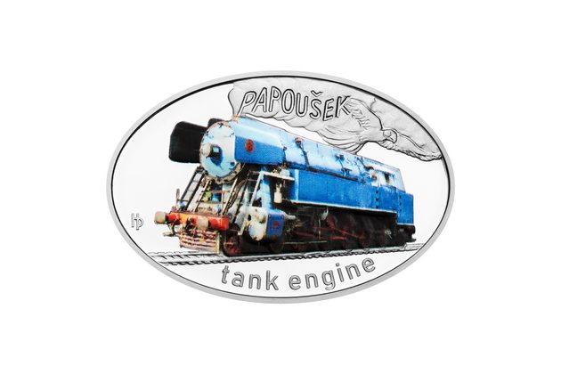 Stříbrná mince Slavné parní lokomotivy - Papoušek proof (ČM 2025) 