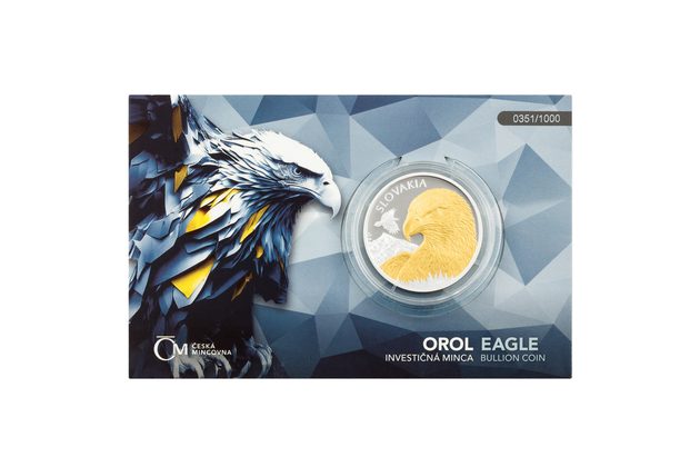Stříbrná uncová investiční mince Orel selekt. pokov proof číslovaný (ČM 2025)