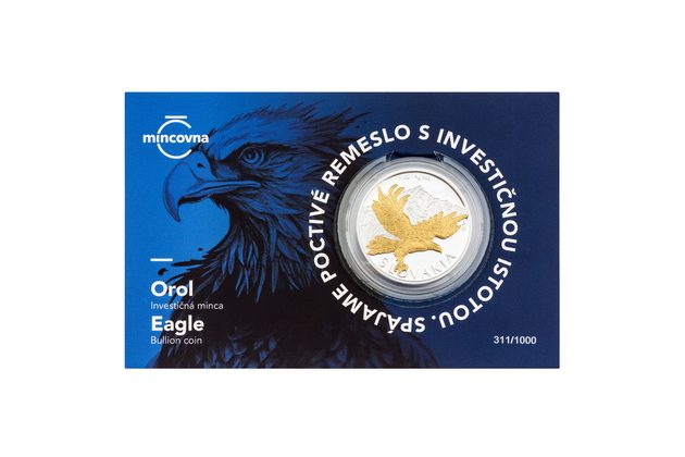 Stříbrná uncová investiční mince Orel selekt. pokov proof číslovaný (ČM 2026)