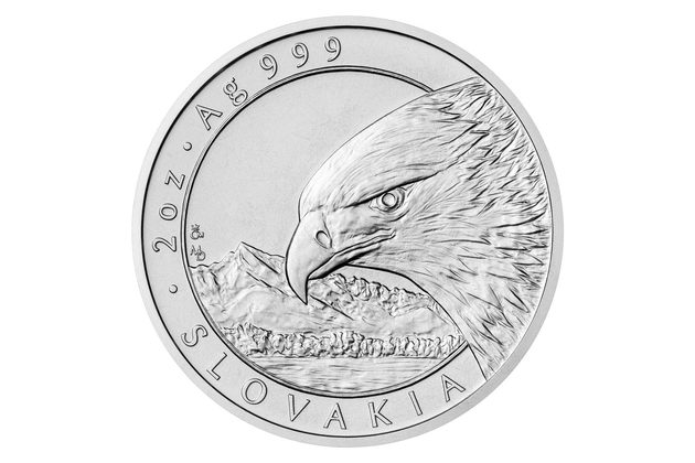 Stříbrná dvouuncová investiční mince Orel standard (ČM 2022) 