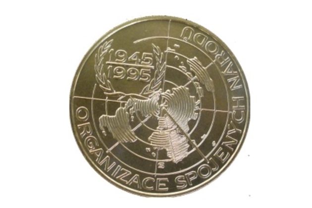 Stříbrná mince 200 Kč - 50. výročí založení OSN provedení proof (ČNB 1995)