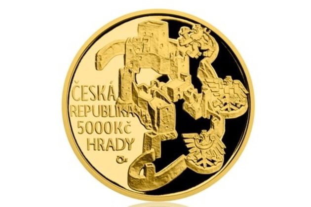 Zlatá mince 5000 Kč Hrady ČNB - Hrad Rabí provedení proof (ČNB 2018)