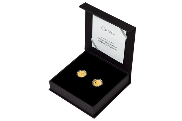 Sada dvou zlatých mincí Svatovítský poklad - Relikvie sv. Vojtěcha proof (ČM 2025)