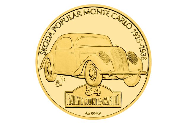 Zlatá mince ŠKODA - Popular Monte Carlo proof číslováno (ČM 2026) 