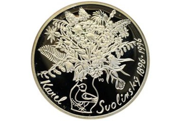 Stříbrná mince 200 Kč - 100. výročí narození Karla Svolinského provedení proof (ČNB 1996)
