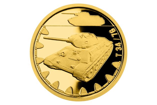Zlatá mince Obrněná technika - T-34/76 proof (ČM 2022) 
