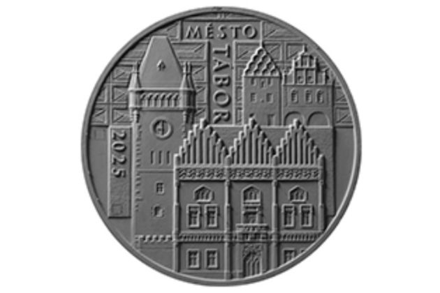 Zlatá mince 5000 Kč Městské památkové rezervace ČNB - Tábor proof (ČNB 2025)