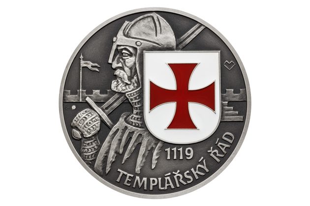 Stříbrná medaile Rytířské řády - Řád templářů standard patina/smalt (ČM 2023)