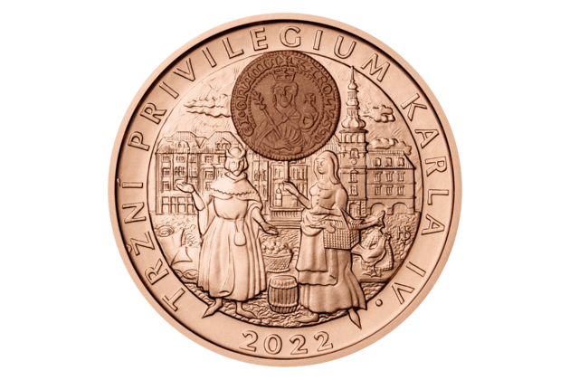 Měděná tolarová medaile Dějiny Ostravy - Osm staletí města - Ostrava jako centrum obchodu  (2022)