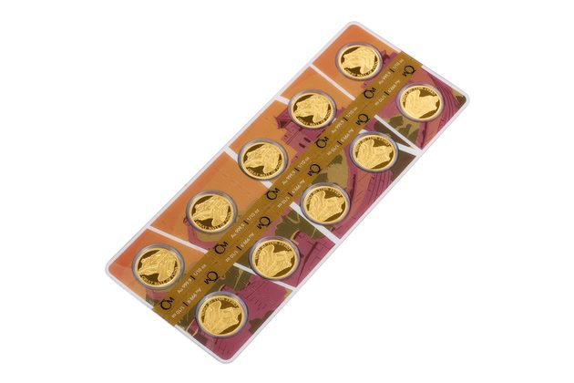 Zlatá 1/10oz mince Nových sedm divů světa 10x - Velká čínská zeď  proof (ČM 2025)