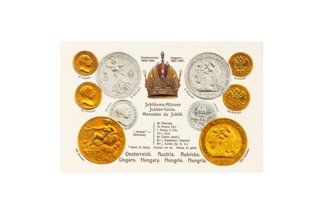 Zlatá novoražba mince Františka Josefa I. – Dáma v oblacích standard (ČM 2025)