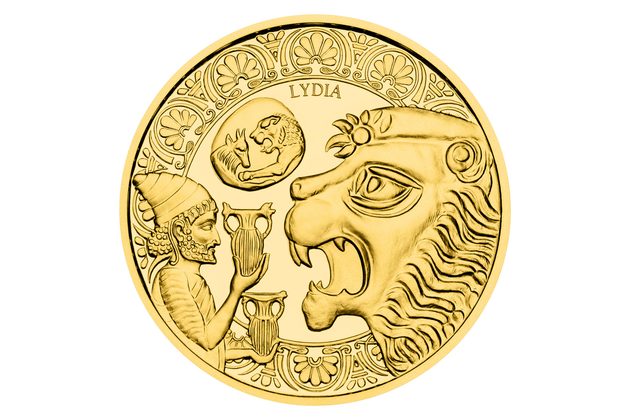 Zlatá půluncová mince Historie zlata - Zlatá říše Lýdů proof (ČM 2026) 