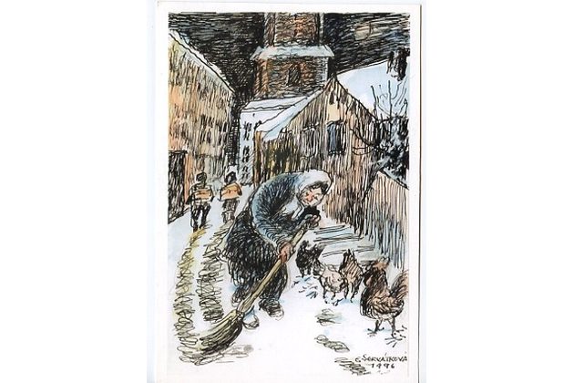 F 40612 - Eliška Servátková - Ulička u farního kostela