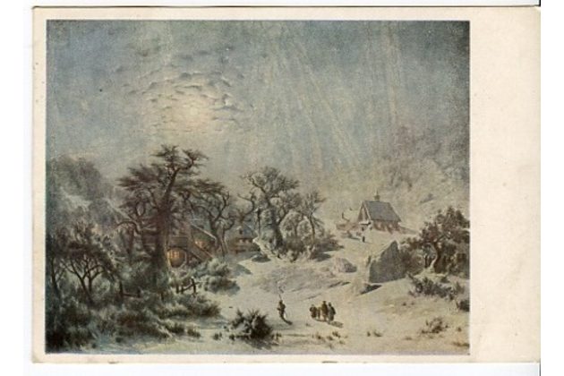 F 40667 - J. Kosárek - Zimní krajina v měsíční záři