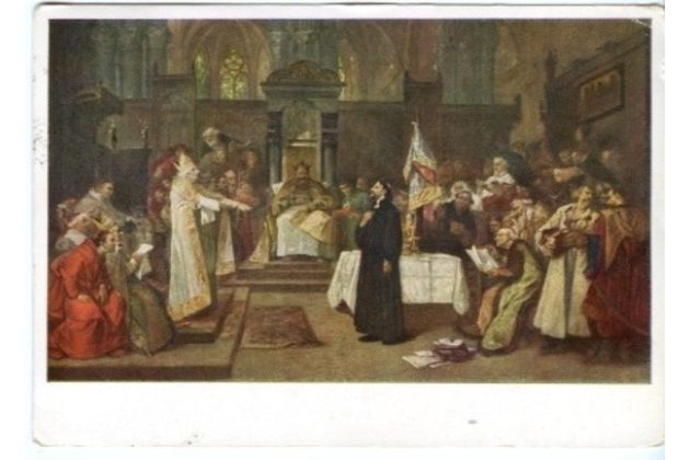 F 43329 - V. Brožík - Mistr Jan Hus před koncilem kostnickým