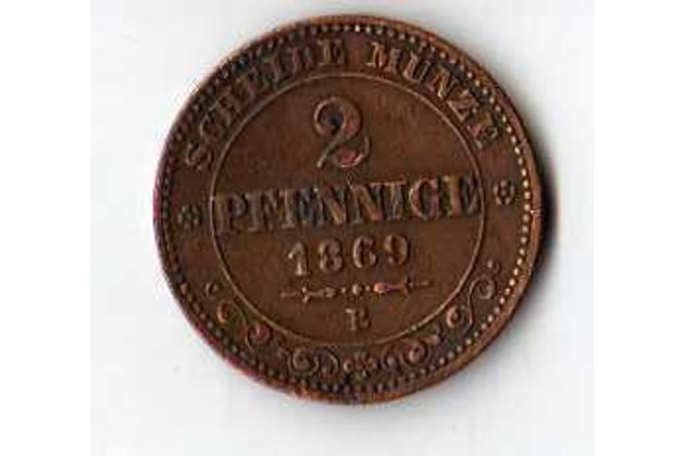 č.100 Sachsen/ 2 Pfen. 1869 B