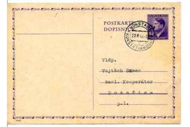 Koresp.lístky a jiné(cizina) č.1058B