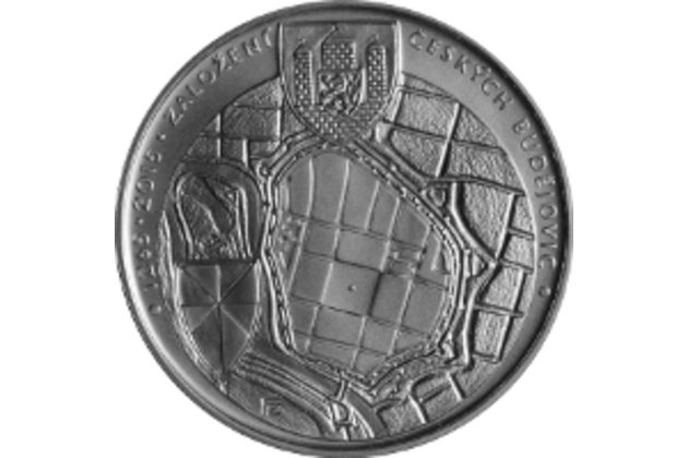 Stříbrná mince 200 Kč - 750. výročí založení Českých Budějovic provedení standard (ČNB 2015)
