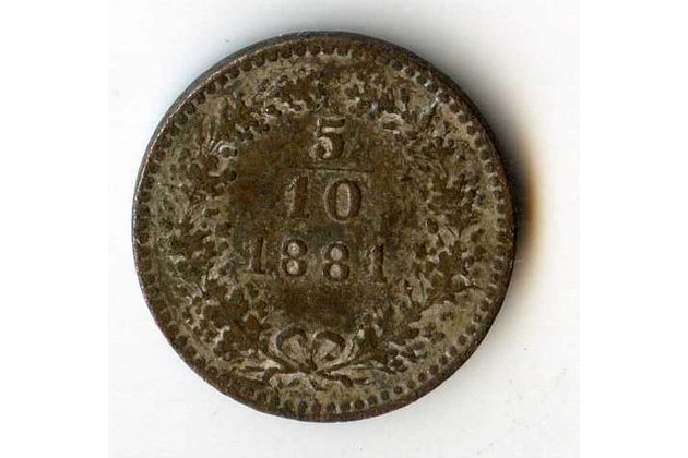 5/10 Kreuzer 1881 b.z. (wč.33)