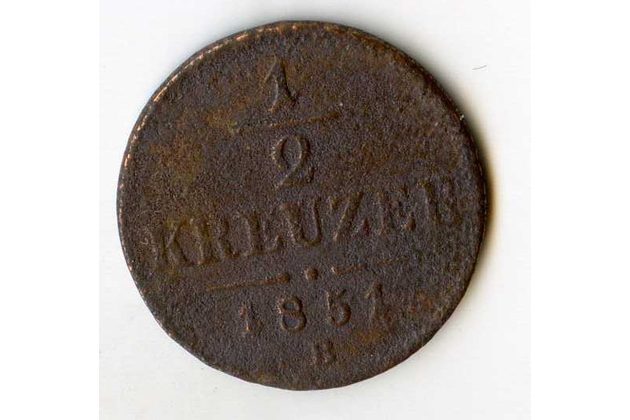 1/2 Kreuzer 1851 B (wč.5)